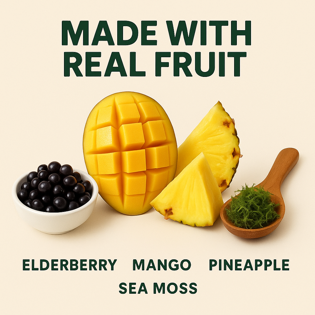 Mango Pineapple Sea Moss Gel Organic Superfood for Immunity, Gut Health & Detox | AlgaVera – 16 oz