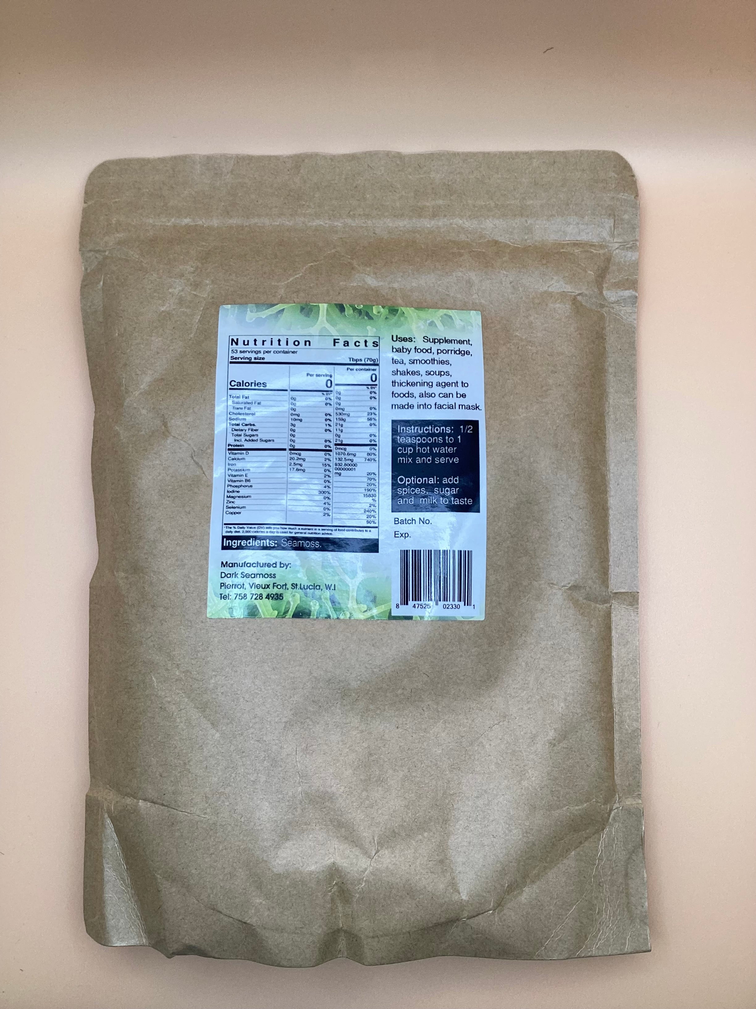 Dark Seamoss Dark Dash Plain Sea Moss Powder