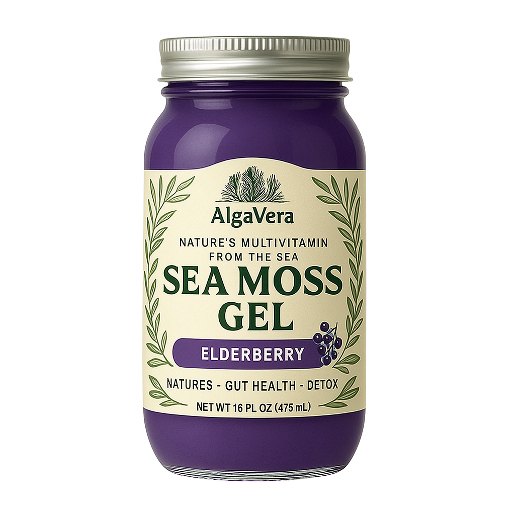 AlgaVera Turmeric Sea Moss Gel – Organic Superfood for Gut Health, Detox & Immunity – 16 oz