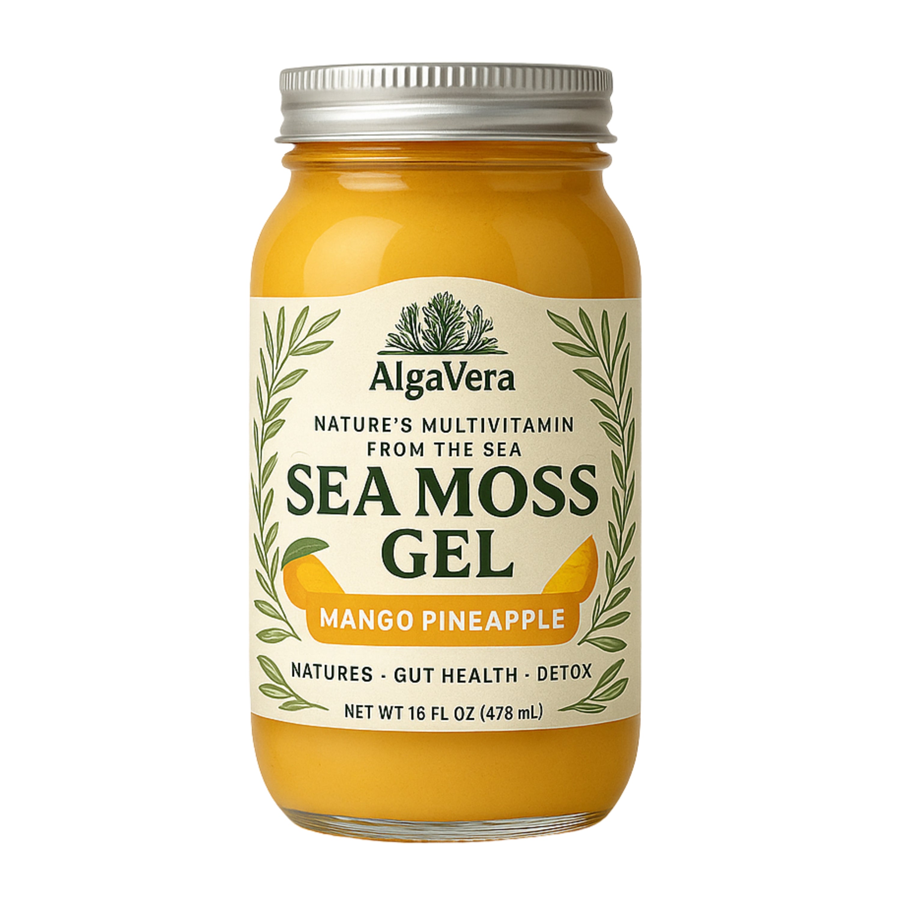 Mango Pineapple Sea Moss Gel Organic Superfood for Immunity, Gut Health & Detox | AlgaVera – 16 oz